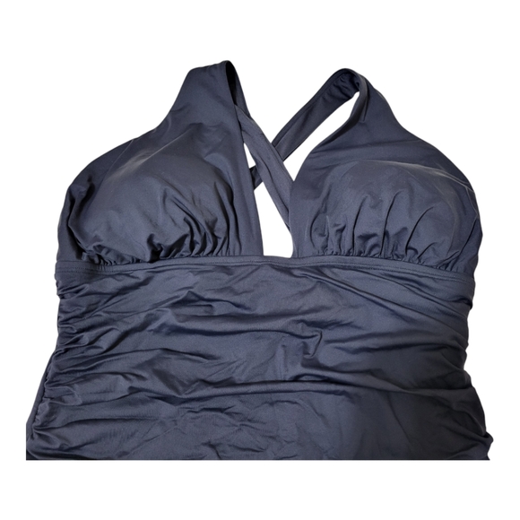 One Piece Women Bathsuit Size 22W Wide Strap X Back Swimwear - Picture 3 of 10